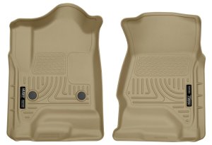 GMC Sierra 1500 Floor Mats - Front - Husky Liners - WeatherBeater - Tan - 2014
